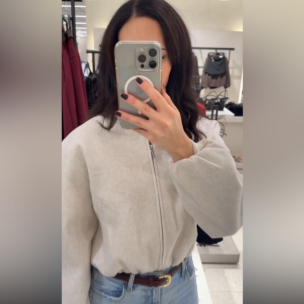 Zara Soft Bomber Jacket with Elastic waist - New - Picture 7 of 17